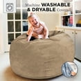 thumbnail image 5 of CordaRoy's Corduroy Convertible Full Size Bean Bag Chair, Khaki, 5 of 14