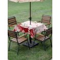 thumbnail image 3 of Outdoor Tablecloth with Umbrella Hole and Zipper, Pink Valentines Day Square Table Cloth 60x60 Inch Waterproof Tablecloth, Love Heart Eucalyptus Botanical Picnic Table Cover for Patio Camping, 3 of 7