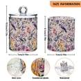 thumbnail image 5 of Yayeee 2 Pack Qtip Holder Bathroom Cotton Swab Canister with Lid Clear Dispenser Set, Purple Floral Pattern, 5 of 6