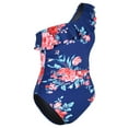 thumbnail image 4 of Hilor Womens One Piece Swimsuits One Shoulder Swimwear Asymmetric Ruffle Monokinis Bathing Suits, 4 of 7