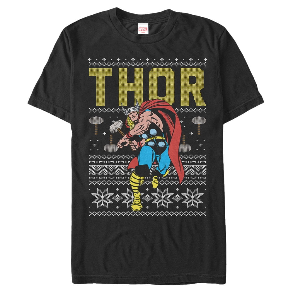 Marvel Men's Thor Ugly Christmas Sweater TShirt
