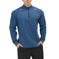 thumbnail image 2 of pstuiky camisas de manga larga para hombre, Camiseta deportiva informal de manga larga para hombre, color liso, con cuello alto, media cremallera y hebilla, ajustada camisetas de hombre xxl, 2 of 5
