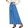 thumbnail image 6 of Topvent Spring Summer Skirt for Women Women Elegant High Waist Skirt Tie Front Pleated Maxi Skirts Light Blue XS, 6 of 7
