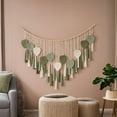 thumbnail image 4 of Tapiz colgante de pared de macramé, tapiz tejido, tapiz moderno con borlas de hojas, decoración de pared Bohemia para el hogar, sala de estar,, 4 of 9