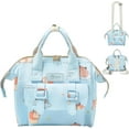 thumbnail image 2 of Small Diaper Bag Crossbody, Convertible Mini Diapers Backpack 4 in 1 w/Shoulder for Stroller, Travel, Small Mommy Daiper Tote with Insulated Pockets, Compact Baby Bag for Mom (Sky Blue Animal), 2 of 4