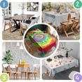 thumbnail image 5 of Rainbow Tie Dye Spiral Rectangle Tablecloth 60"x120",Waterproof Polyester Rectangle Table Cloth, Wipeable Spillproof Polyester Tablecloth for Dining, Camping, Indoor and Outdoor, 5 of 6
