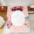 thumbnail image 5 of Homewish Japanese Ukiyo-E Twin Sheet Sets,Pink Sakura Twin Fitted Sheet,Classic Japan Architecture Flat Sheet For Girls Teens,Breathable Home Decor,3pcs, 5 of 7