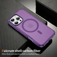 thumbnail image 6 of Allytechgroup Carbon Fiber Case for iPhone 16 Pro, Slim Lightweight Magnetic Back Cover Support Wireless Charging Non-Slip Shockproof Anti-Scratch for iPhone 16 Pro Women Men, Purple, 6 of 8
