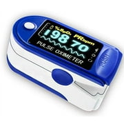 Pulse Oximeter, Fingertip Pulse Oximeter with Plethysmograph and Perfusion Index, Portable Blood Oxygen Saturation Monitor for Heart Rate and SpO2 Level, Large OLED Display Oximeter with Batteries