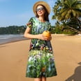 thumbnail image 3 of Lsque Pikmin Print Women's Casual Dress T-Shirt Summer Short Sleeve Scoop Neck Swing Dresses, 3 of 7