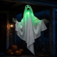 thumbnail image 7 of ShengapQ Spooky Light-Up Green Ghost Outdoor Halloween Yard Decoration, Glowing Ghost, Scary Yard Decor, Nighttime Display, Weather-Resistant, Eye-Catching Halloween Decoration, 7 of 7