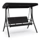 thumbnail image 1 of Yeshouse Columpio de jardín para 3 personas con toldo ajustable, estructura resistente, asiento textilene, negro, 1 of 9