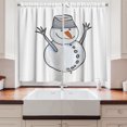 thumbnail image 2 of Ambesonne Snowman Kitchen Curtains, Happy Snow Character Print, 55"x36", Pale Grey White Orange, 2 of 3