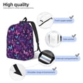 thumbnail image 2 of Japuie Bright Purple Butterflies Durable Canvas Laptop Backpack - Water-Resistant, Adjustable Shoulder Strap, Large Capacity for 15-17in Laptops, Stylish & Lightweight for School, Work & Travel, 2 of 5