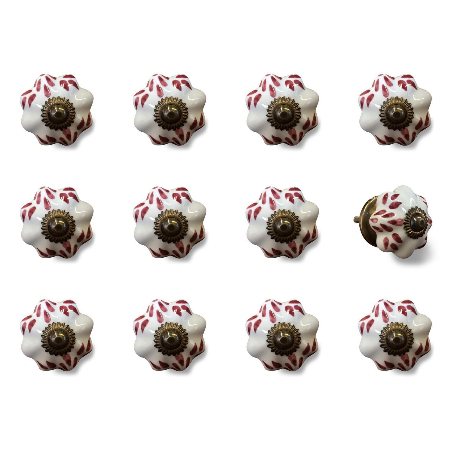 KNOB-IT VINTAGE HANDPAINTED CERAMIC KNOBS (12-Pack) K3533