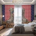 thumbnail image 2 of Independence Day Blackout Curtains for Bedroom/Living Room, Pinch Pleated Black Out Curtains, Red Stripes US Flag Vintage Boots Room Darkening Window Drapes with Hooks 2 Panels, 39"x70", 2 of 8