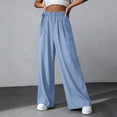 thumbnail image 5 of Wlynlyn Womens Pants Summer Boho Elastic Waistband Fashion Wide Leg Beach Pants Loose Casual Palazzo Pants Travel Vacation Clothes, 5 of 7