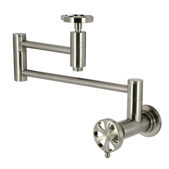 Kingston Brass KS8108RX Belknap Wall Mount Pot Filler Faucet, Brushed Nickel