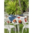 thumbnail image 3 of Outdoor Tablecloths with Umbrella Hole & Zipper, Cute Ladybugs Round Tablecloth 54 Inch, Spring Botanical Leaves Farmhouse Waterproof Table Cloth, Patio/Pool/Picnic Table Covers, 3 of 8