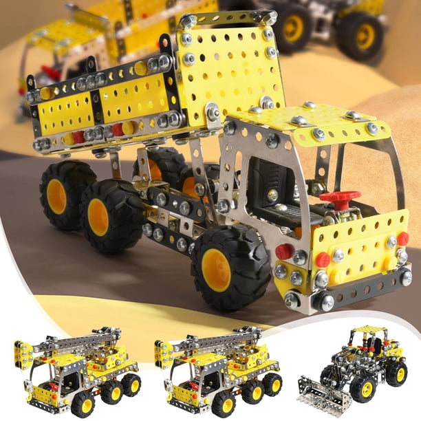Xihbxyly Ventas y Promociones Juguet Educativo para Niños con Tuercas y Camión de Construcción Desmontable, Excavadora, Tornillo de Ajuste, Regallo de Construcción de Metal para Niños y Niñas
