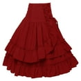 thumbnail image 4 of Mrat Women's Vintage Gothic Skirt Renaissance Style High-Waisted Gothic Layered Ruffled Knee Length Skirt S-69 Red-a S, 4 of 8