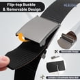 thumbnail image 4 of Men Tactical Belt Nylon Belt for Men Golf Belt Reversible Belt with Flip-Top Metal Buckle Hiking Work-2-in-1 Belt, 4 of 6