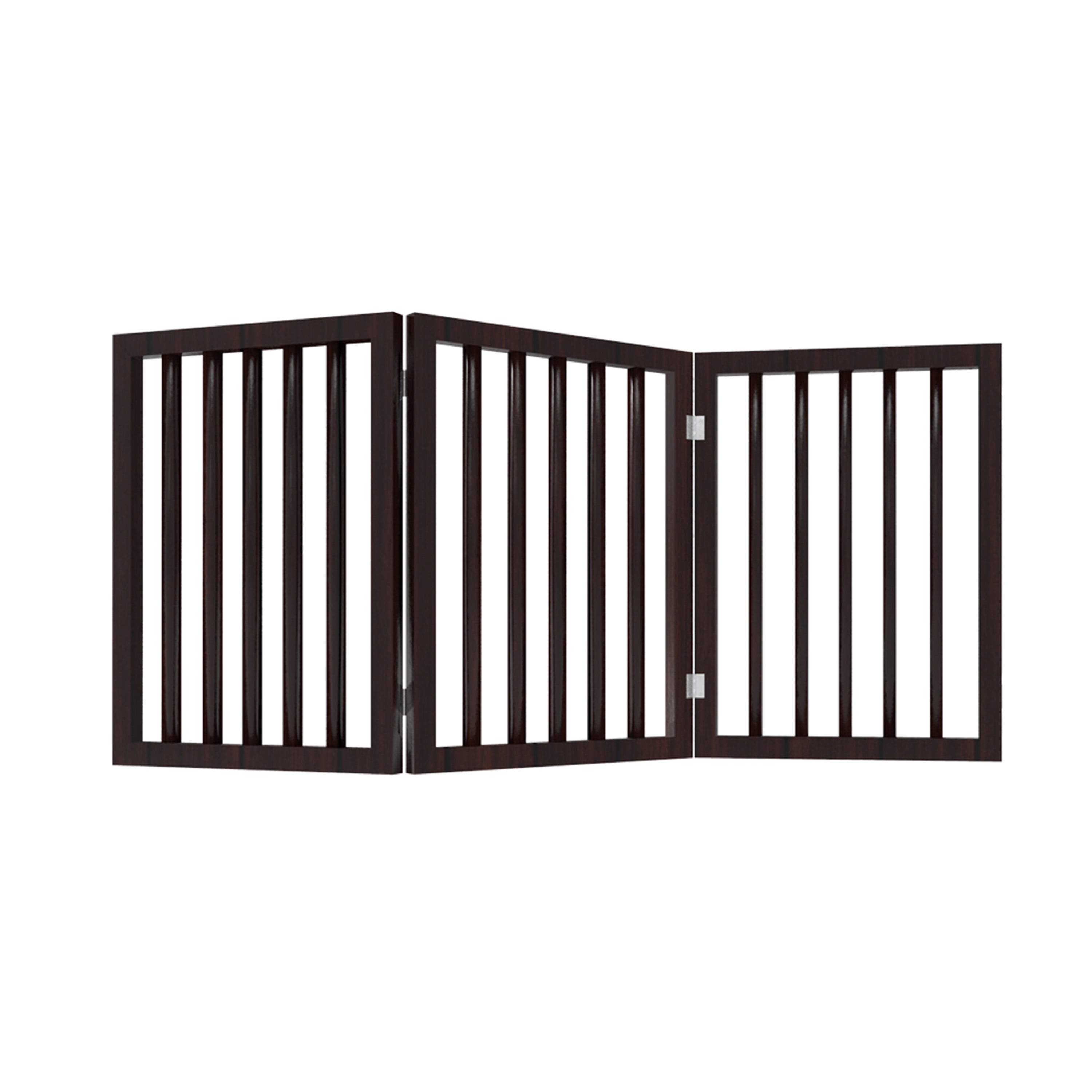 PETMAKER 3-Panel Indoor Foldable Pet Gate for Stairs or Doorways (Brown)