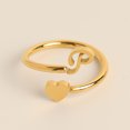 thumbnail image 3 of CILENON To My Granddaughter Dainty Initial Heart Ring 26 Letter Heart Ring Simple Fashion Jewelry Popular Accessories (P,One Size), 3 of 6