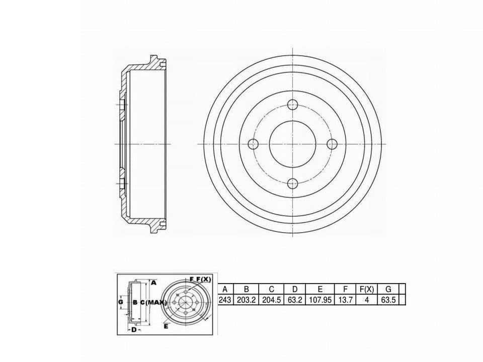 Winstop Brake Drum, Rear WS236610, Ford Contour 2000-1995