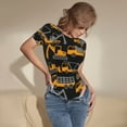 thumbnail image 5 of Haiem Yellow Excavator Women's Crew Neck Short Sleeve Bodysuit Tops Stretchy Slim Basic-Large, 5 of 9