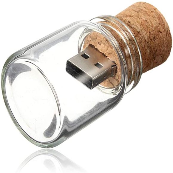 8/16/32/64GB U Disk Cute Bottle U Disk Floating Tank USB 2.0 Stick Transparent Glass Memory Stick
