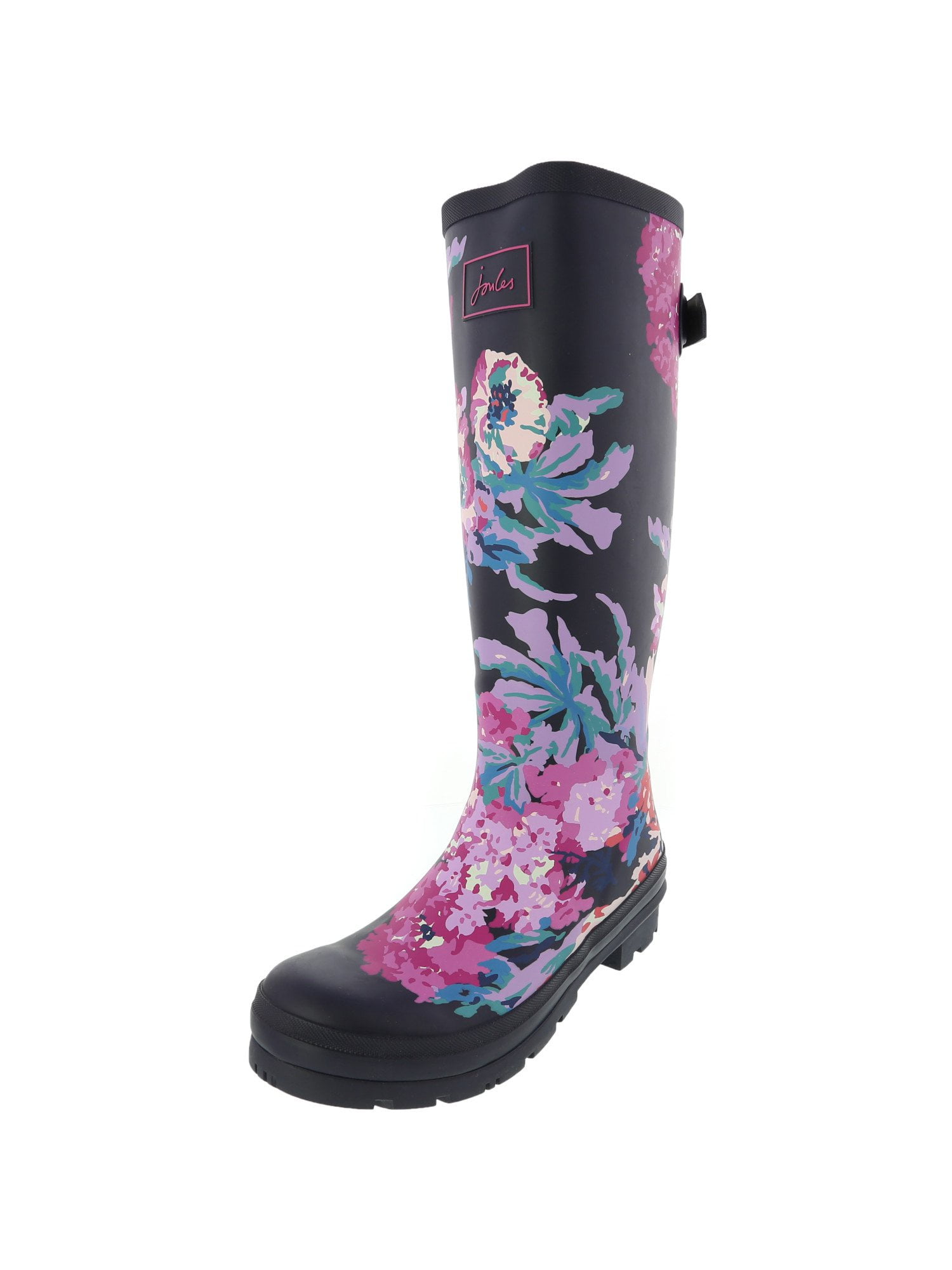Joules Women's Welly Print French Navy Fay Floral Knee-High Rubber Rain ...