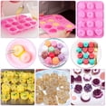 thumbnail image 6 of 2 Packs Flowers Silicone Non-Stick Mold, Chainplus Bake Mold for Cake, Jelly, Pudding, Chocolate, Cupcake, 12-Cavity Muffin Pan, Baking Pans with Flowers and Heart shape. - Pink, Green, 6 of 6