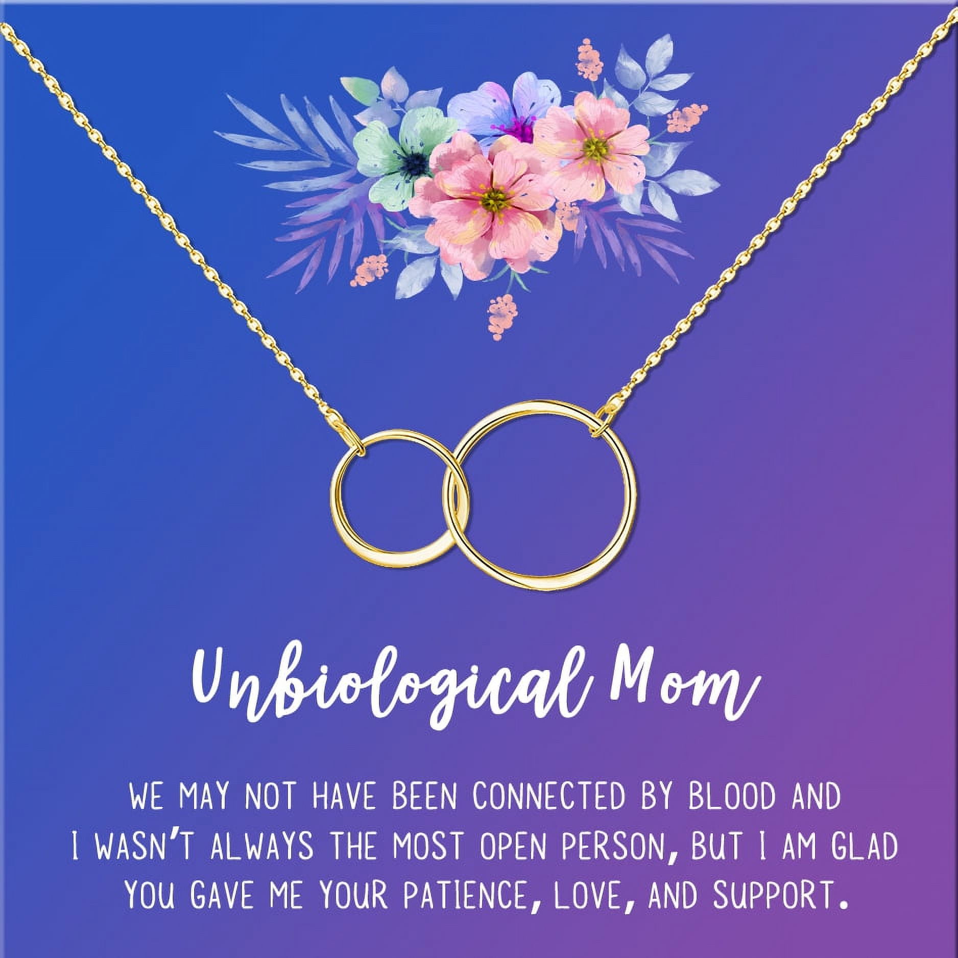 Unbiological Mom Mother's Day Gift for Mom, Mother in Law Gift, Mother's Day Gift Box, Mother's Day Gift Idea, Gift for Mom, Jewelry For Mother[Gold Infinity Ring,Blue-Purple Gradient]