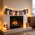 thumbnail image 6 of Lypsnake 4th of July Patriotic Fabric Ribbon Banner, Red White Blue Star Stripe Printed Cloth Triangle Tassel Strung Garland,Decor for 250th Anniversary Memorial Day Fireplace Porch Wall Party Layout, 6 of 7