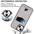 thumbnail image 3 of Compatible with Magsafe 2 in 1 Detachable for iPhone 15 Wallet Case with Card Holder Women Men, Magnetic PU Leather RFID Blocking Flip Kickstand Credit Slots,for iPhone 15, Gray, 3 of 11