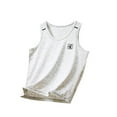 thumbnail image 2 of BLTIBY 2025 Girls Boys Tank Top Summer Cute Cotton Sleeveless T Shirt for Teen Infant Toddler Round Neck Fashion Casual Tee Blouse Beige 3-4 Years, 2 of 3