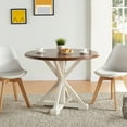 thumbnail image 3 of SEI Furniture Barrisdale Farmhouse Round Dining Table in Brown and White, 3 of 5