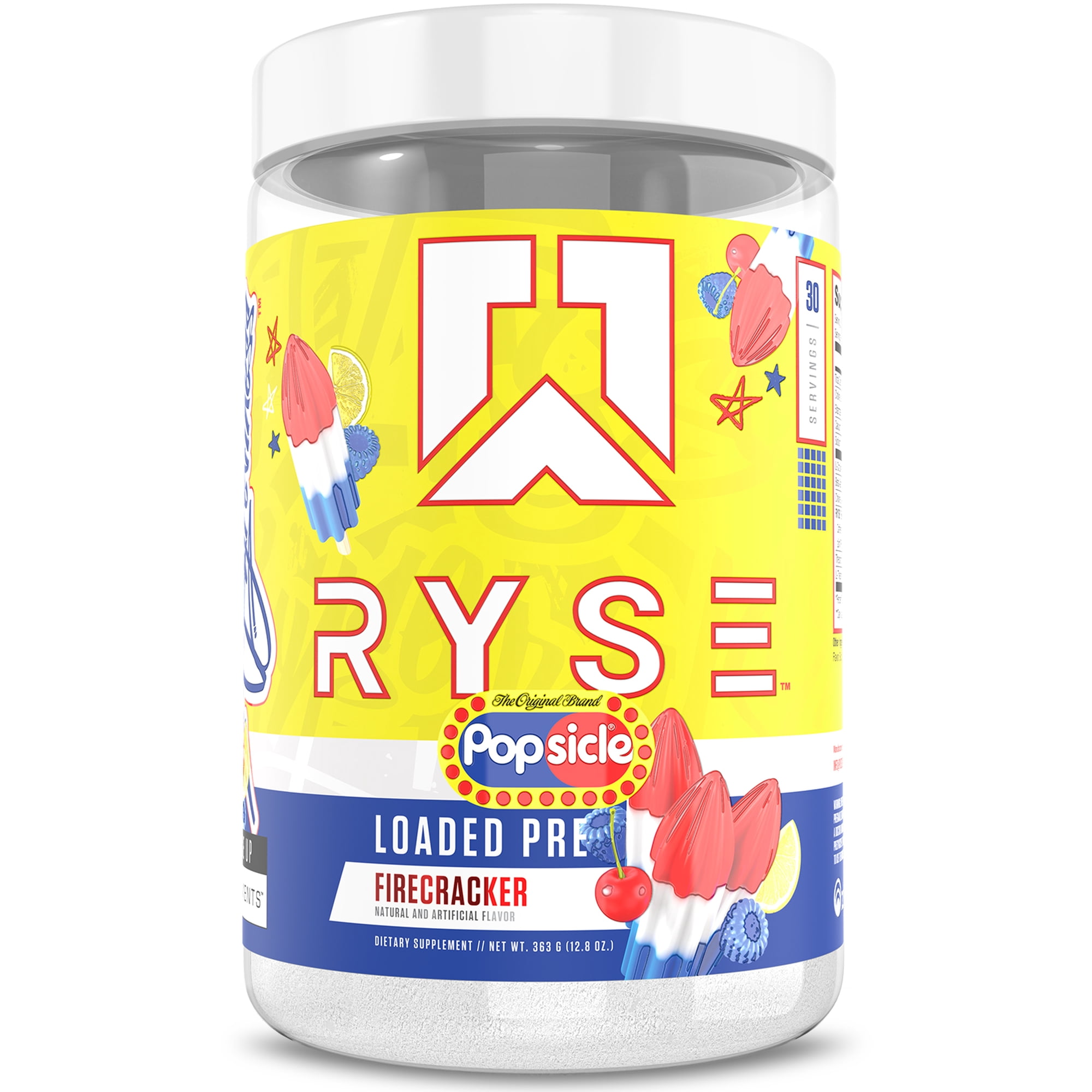 RYSE Loaded Daily Pre Workout Powder - Popsicle Firecracker - 30 Servings