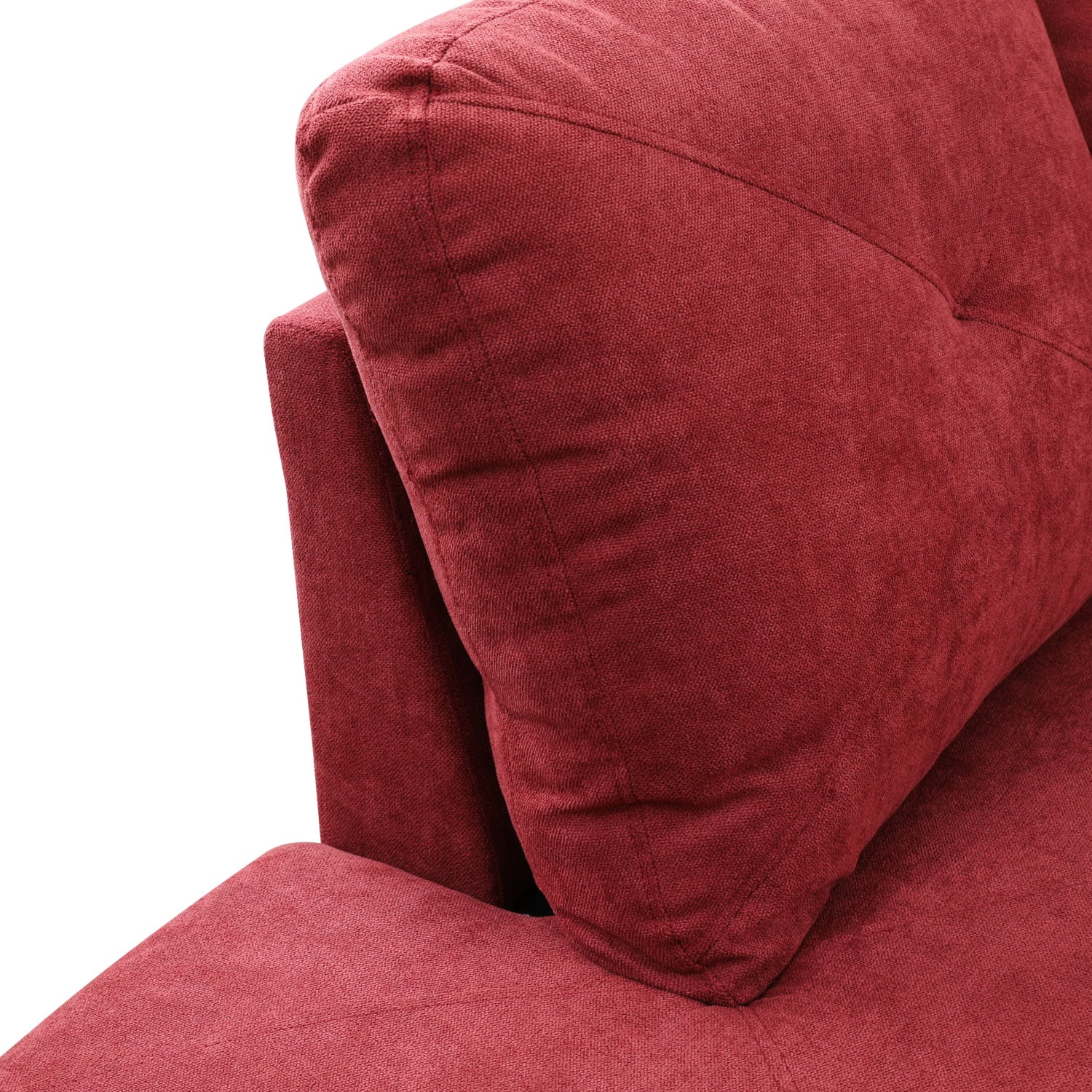 Hommoo Modern Flannelette L Shaped Couches and Sofas Model, 4 Seat Sectional Sofa Living Room Furniture Sets for Home, Red(No Ottomans)