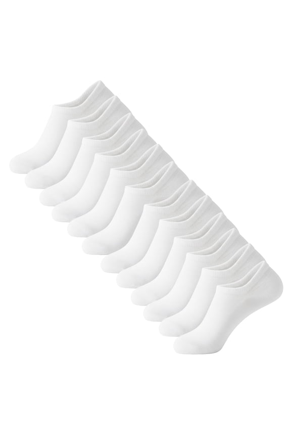 Mens Invisible No Show Socks 6-Pack Breathable Cotton Low Cut Socks with Non-Slip Heel Grip, Moisture-Wicking