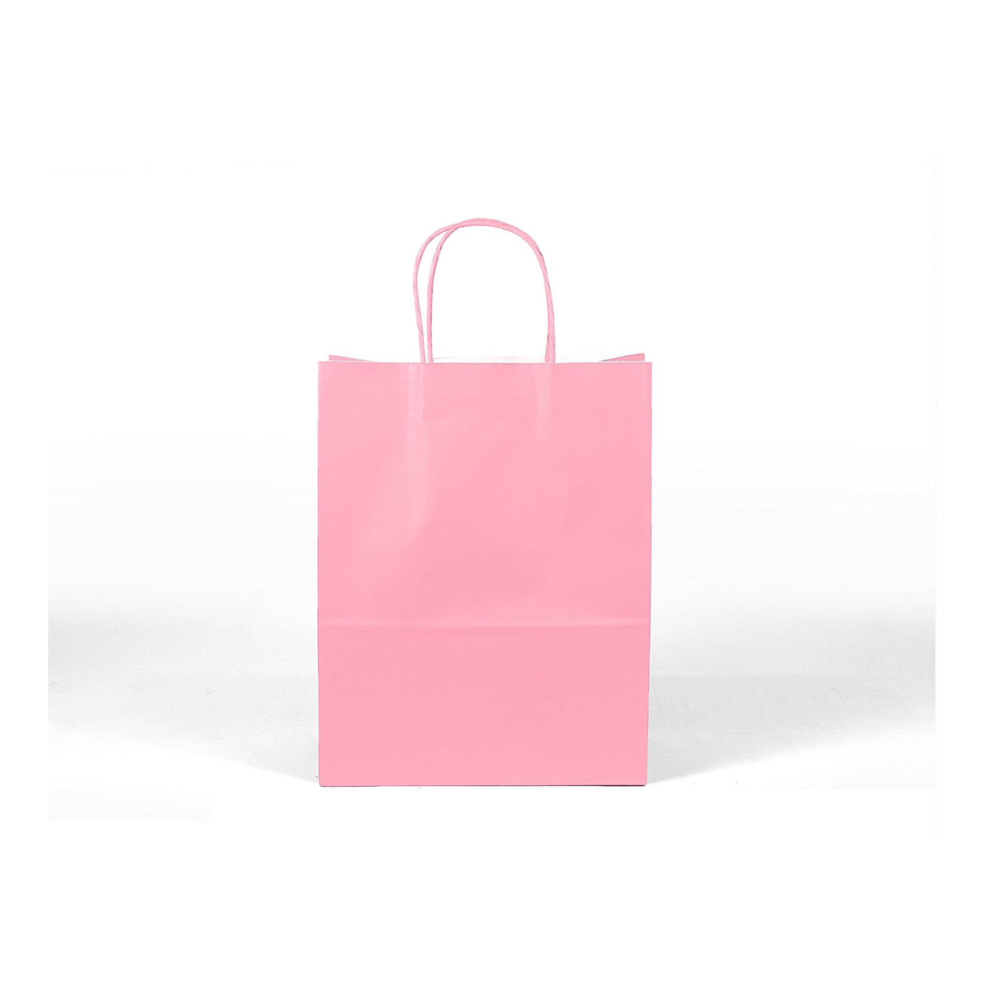 12CT Large Light Pink Kraft Bags, Biodegradable, FOOD SAFE INK & PAPER