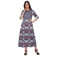 thumbnail image 2 of Moomaya Printed Front Slit A-Line Kurtis For Women Short Sleeve Summer Kurta, 2 of 5
