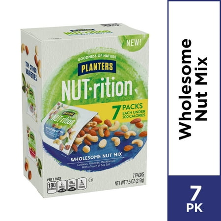 Planters Nutrition Wholesome Nut Mix Pack, 7 Pouches, 7.5 (Best Almonds Brand In India)