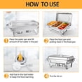 thumbnail image 7 of Jacgood Chafing Dish Buffet Chafer Set 4 Packs 8 Qt. Foldable Rectangular Stainless Steel Chafer Set with 1/3 Size Food Pans, 7 of 7