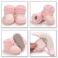 thumbnail image 7 of Otqutp Baby Flat Sole Shoes Warm Shoes Soft Booties Comfortable Boots Toddler Warming Home Shoes Snow Boots for Baby Girls and Boys(Pink,0-6 Months), 7 of 7