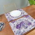 thumbnail image 2 of GZHJMY Placemats Set of 4,Beautiful Purple Flower Heat-Resistant Non-Slip Double Sided Washable Kitchen Dining Table Mats for Kitchen Table Decoration, 12"x18", 2 of 6