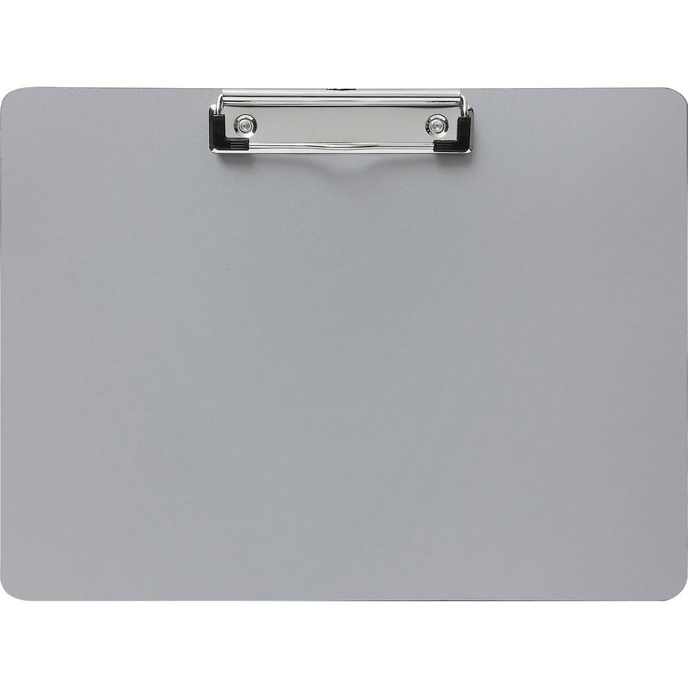 Business Source, BSN49266, Landscape Plastic Clipboard, 1 Each, Silver