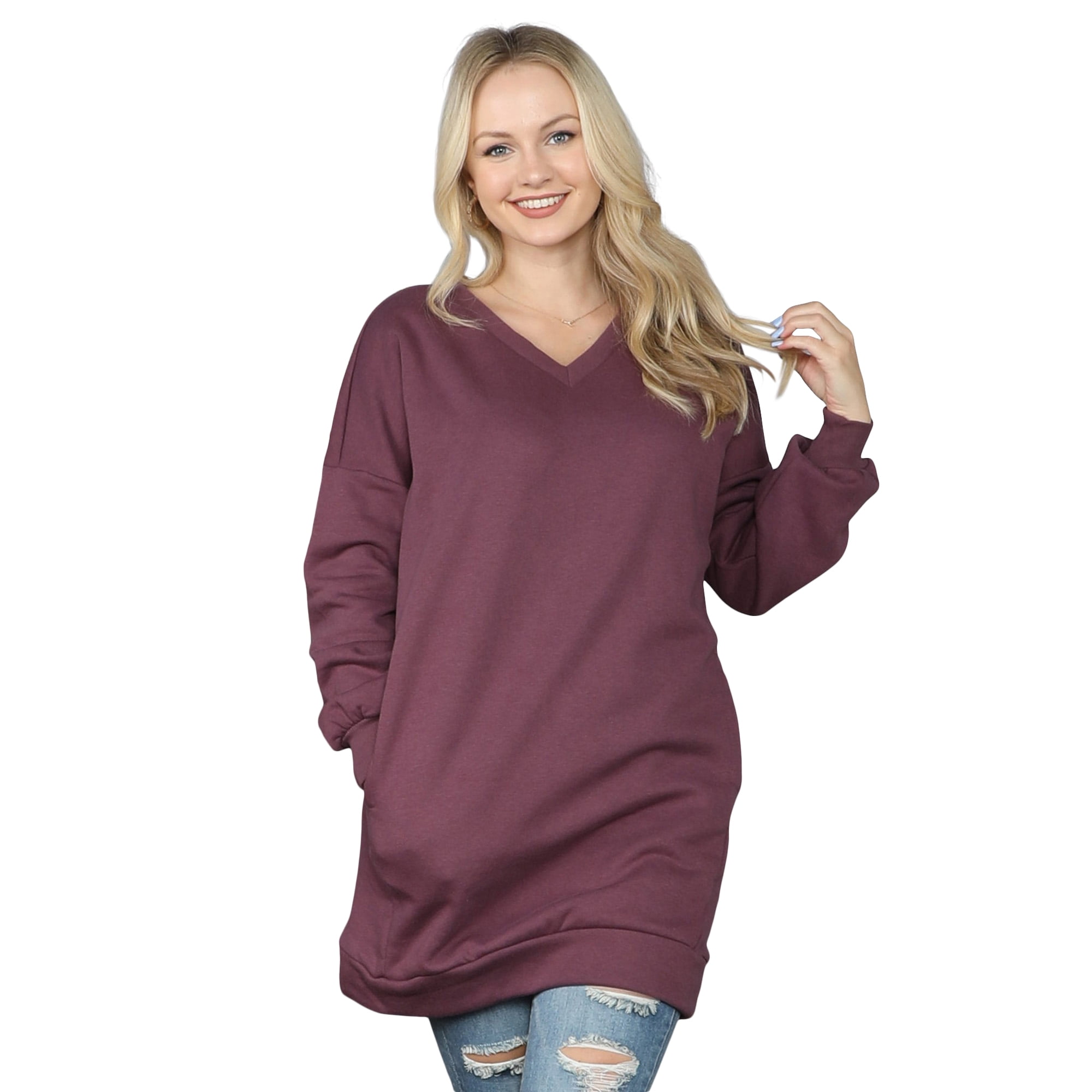 Zenana Outfitters Plus Size Oversized V 