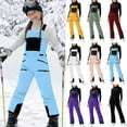 thumbnail image 5 of Girls Windproof Ski Overalls Outdoor Waterproof Straight Leg Snow Pants Kids Casual loose Lightweight Winter Warm Trousers With Pocket, 5 of 5